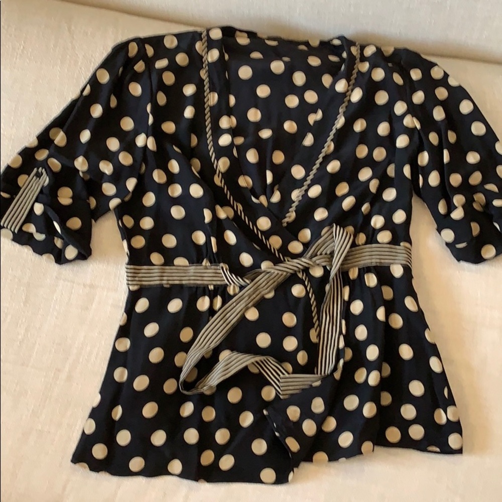 BCBG wrap silk top